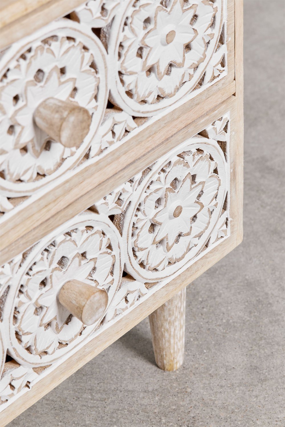 Confezione da 2 comodini rettangolari 35x30 cm in legno di mango Ardel, immagine della galleria 7