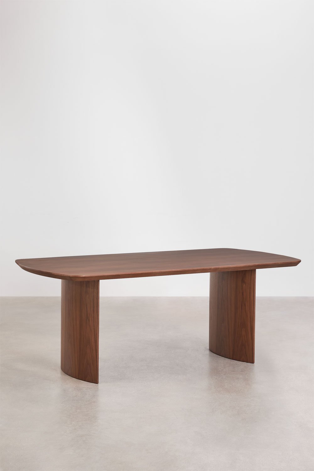 Set da tavolo rettangolare 200x100 cm in MDF Tuareg e 4 sedie da pranzo in legno di rovere e tessuto bouclé Bianca, immagine della galleria 3