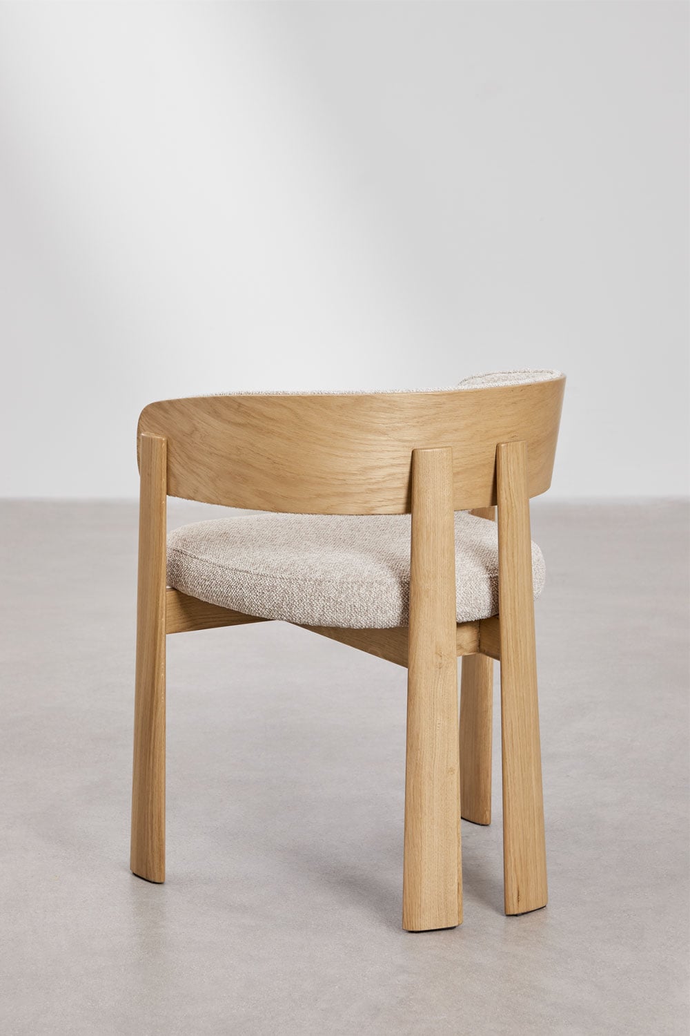Set di 2 sedie da pranzo con braccioli, rivestite e in legno di quercia Olea, immagine della galleria 6