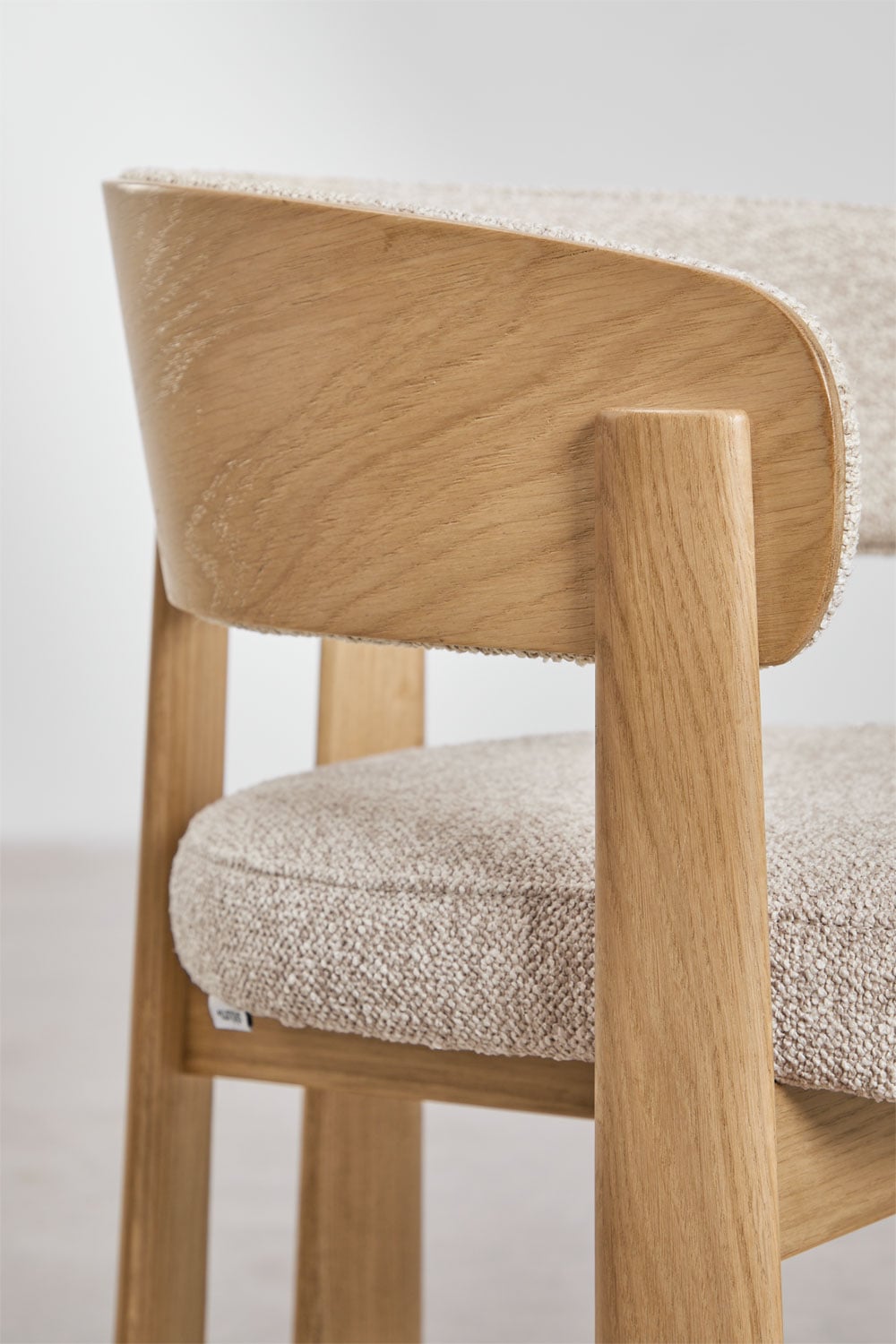 Set di 2 sedie da pranzo con braccioli, rivestite e in legno di quercia Olea, immagine della galleria 7