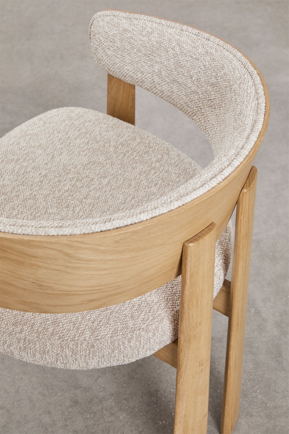 Set di 2 sedie da pranzo con braccioli, rivestite e in legno di quercia Olea, immagine della galleria 8