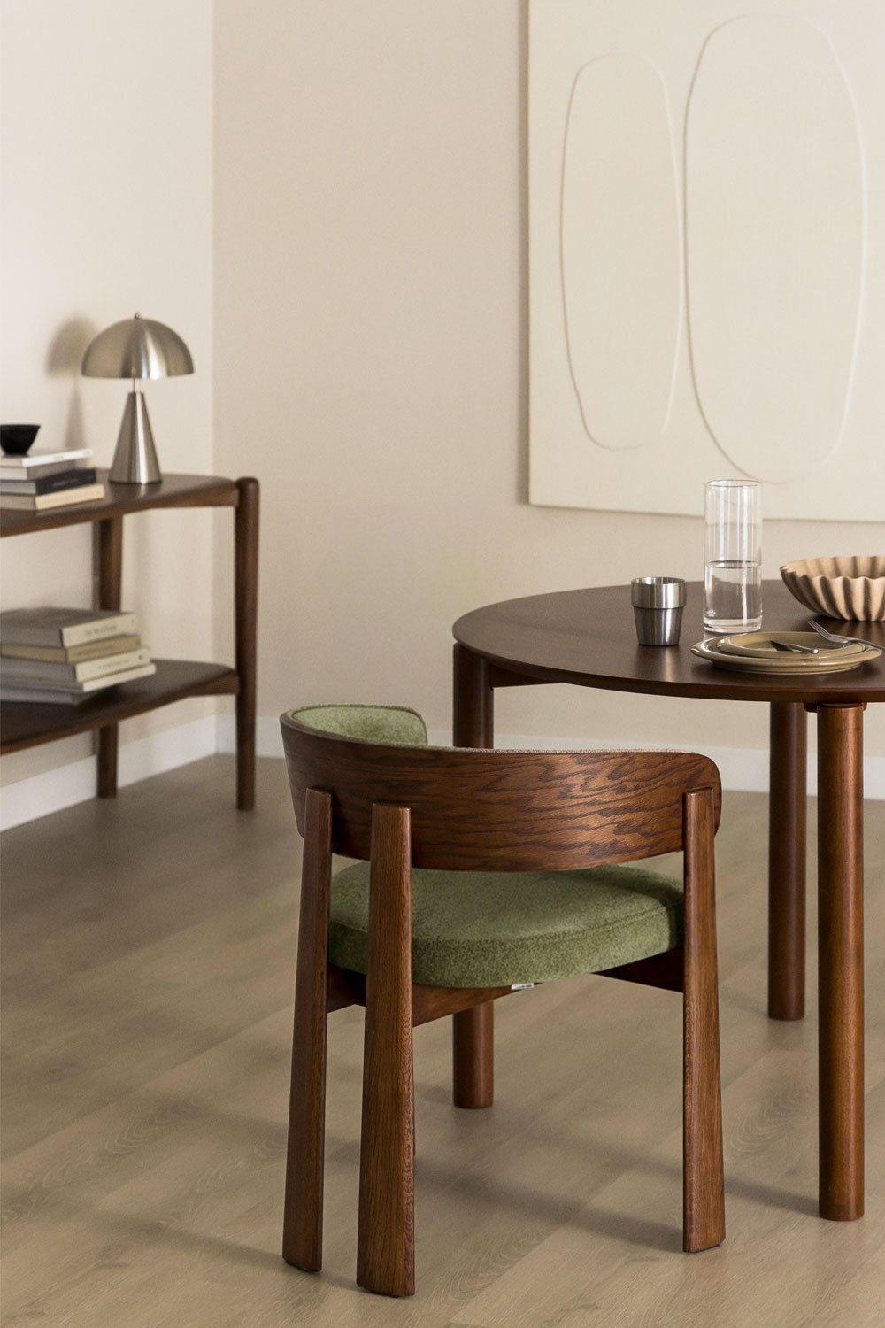 Sedia da pranzo in legno di rovere e rivestita Olea, immagine della galleria 1