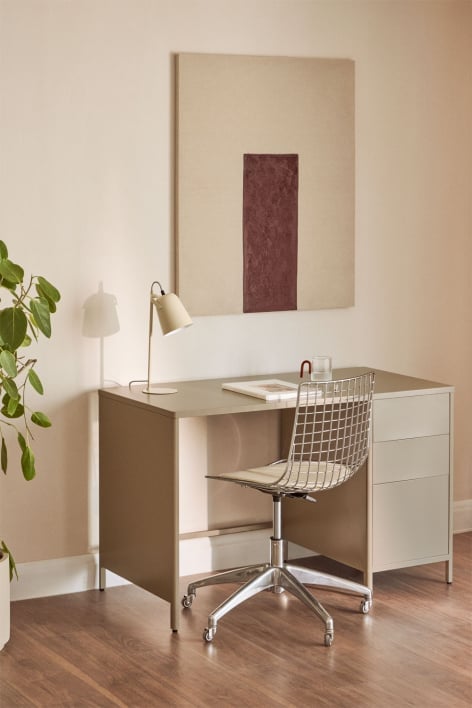 Scrivania 120x60 cm in acciaio con cassetti Michigan