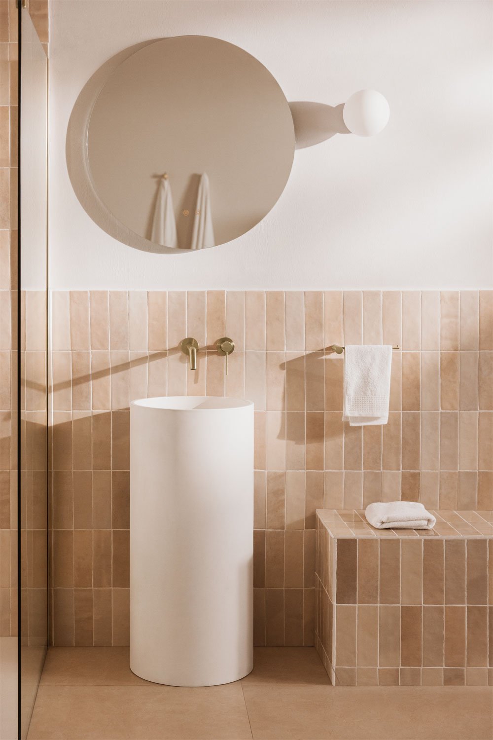 Lavabo da appoggio rotondo Ø40 cm in cemento Lublin, immagine della galleria 1