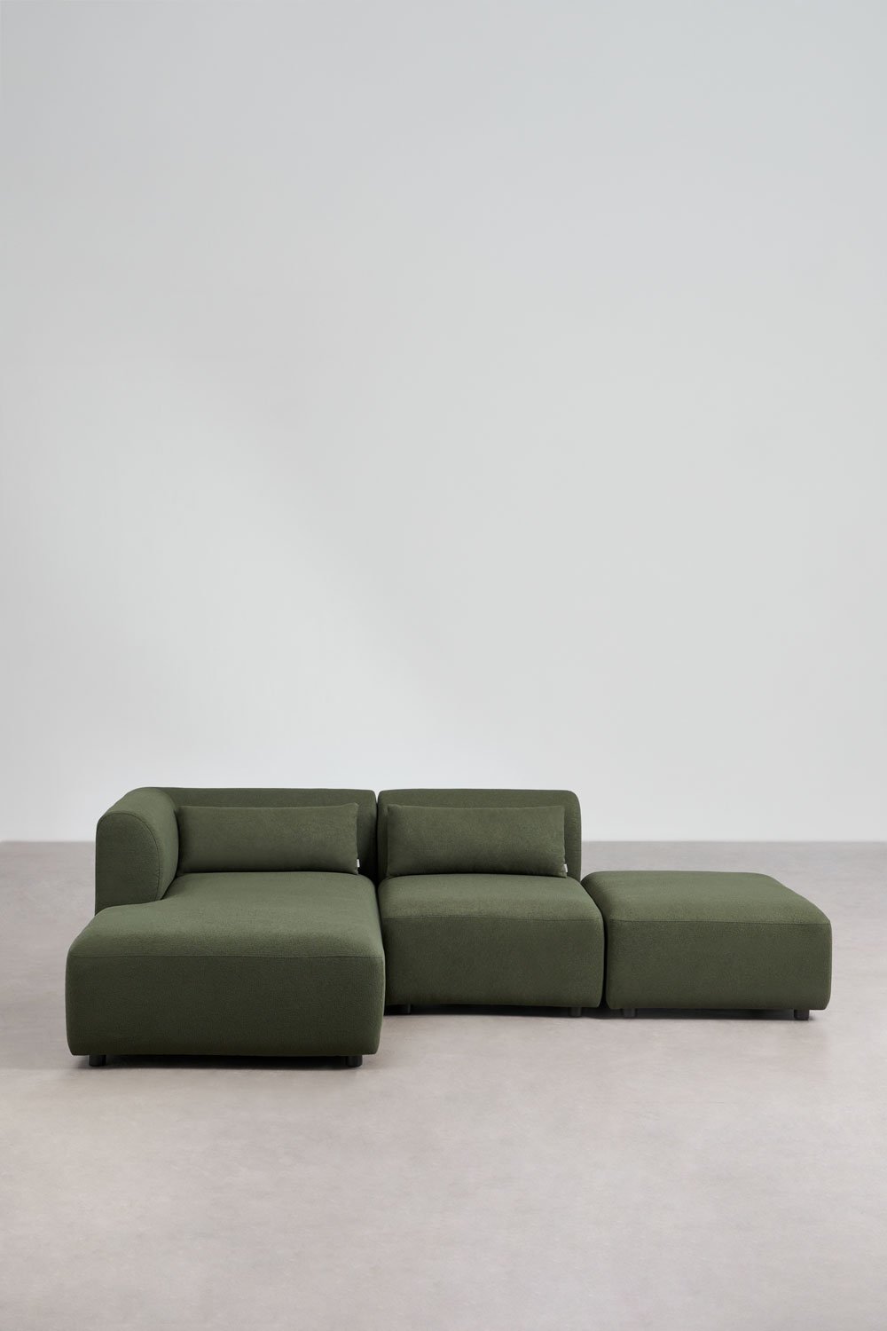 Divano componibile chaise longue sinistra in 2 pezzi con pouf Fogler, immagine della galleria 3