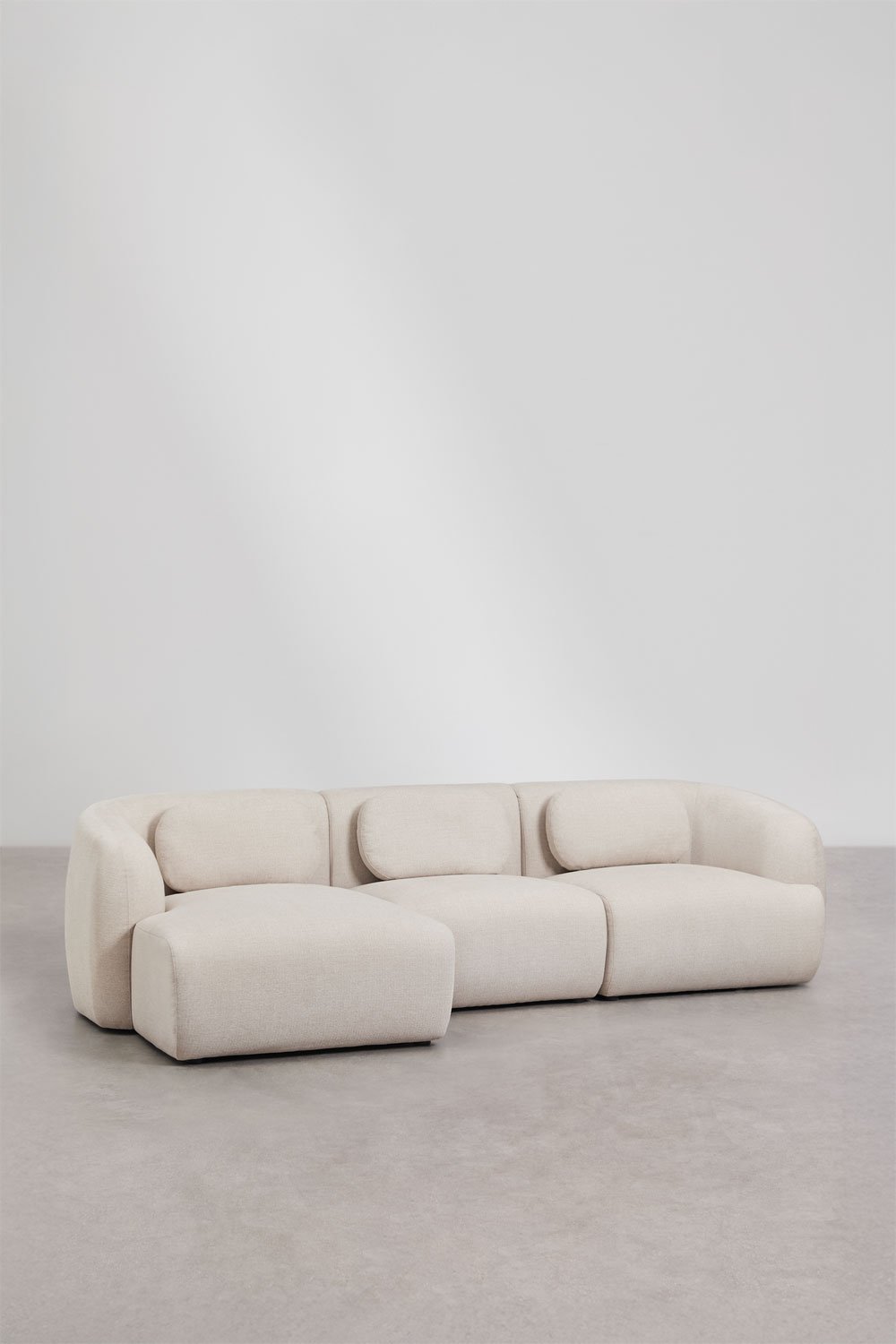 Divano modulare chaise longue sinistro a 3 pezzi in ciniglia Coquette, immagine della galleria 3