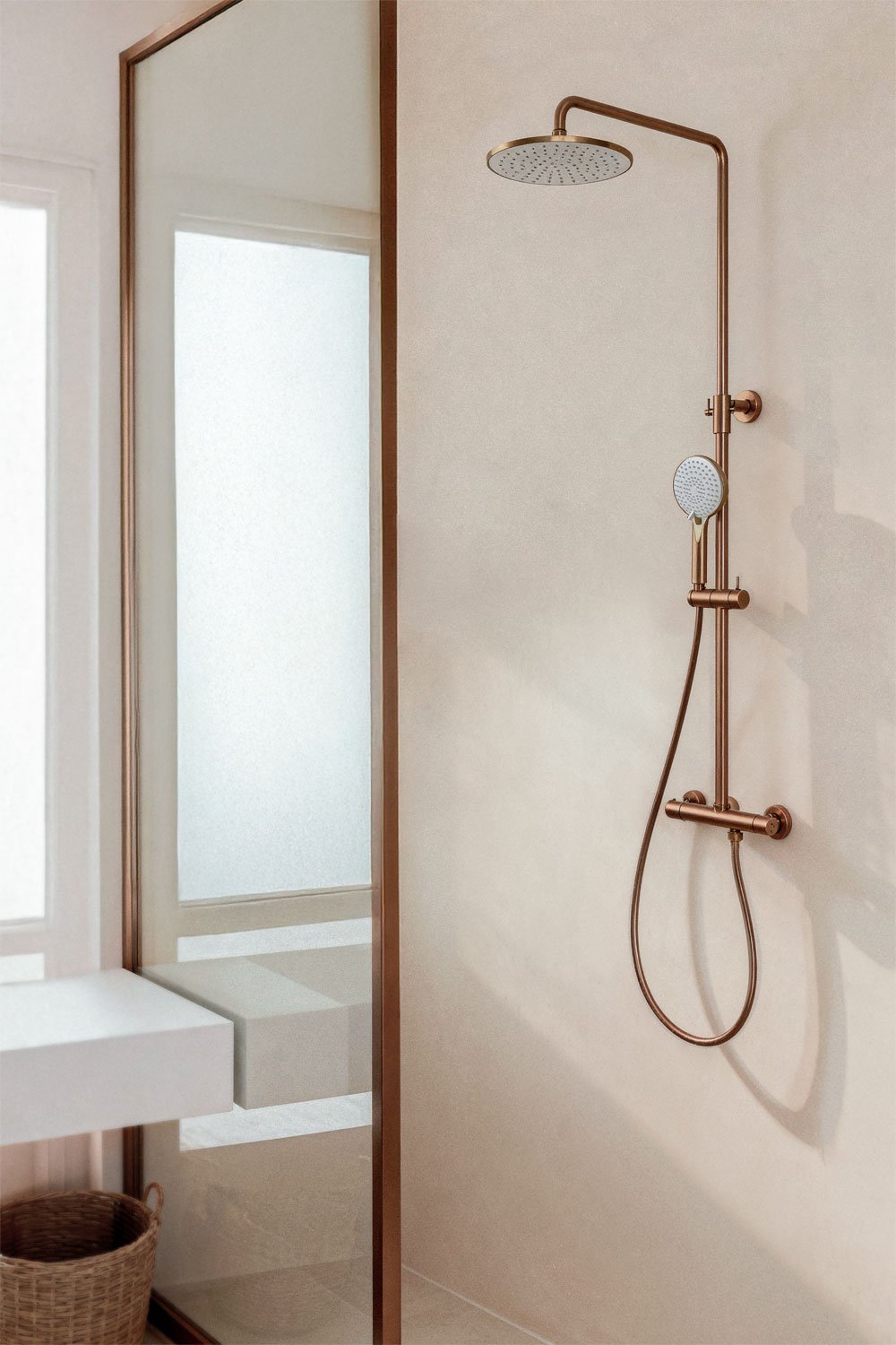 Colonna doccia termostatica in ottone Orveta, immagine della galleria 1
