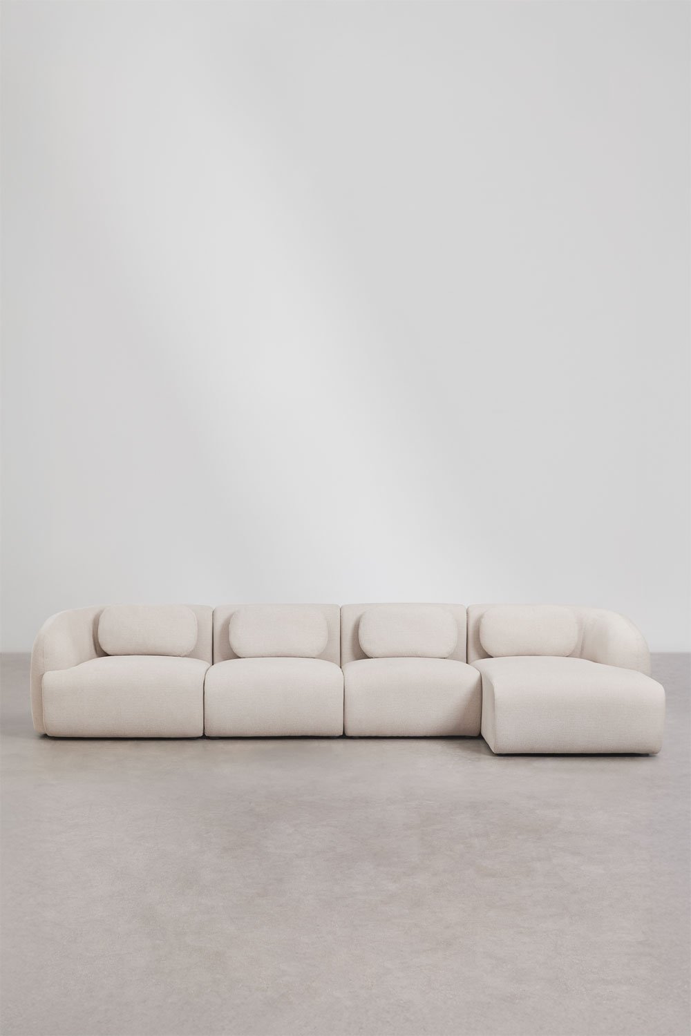 Divano modulare chaise longue destro a 4 pezzi in ciniglia Coquette, immagine della galleria 5