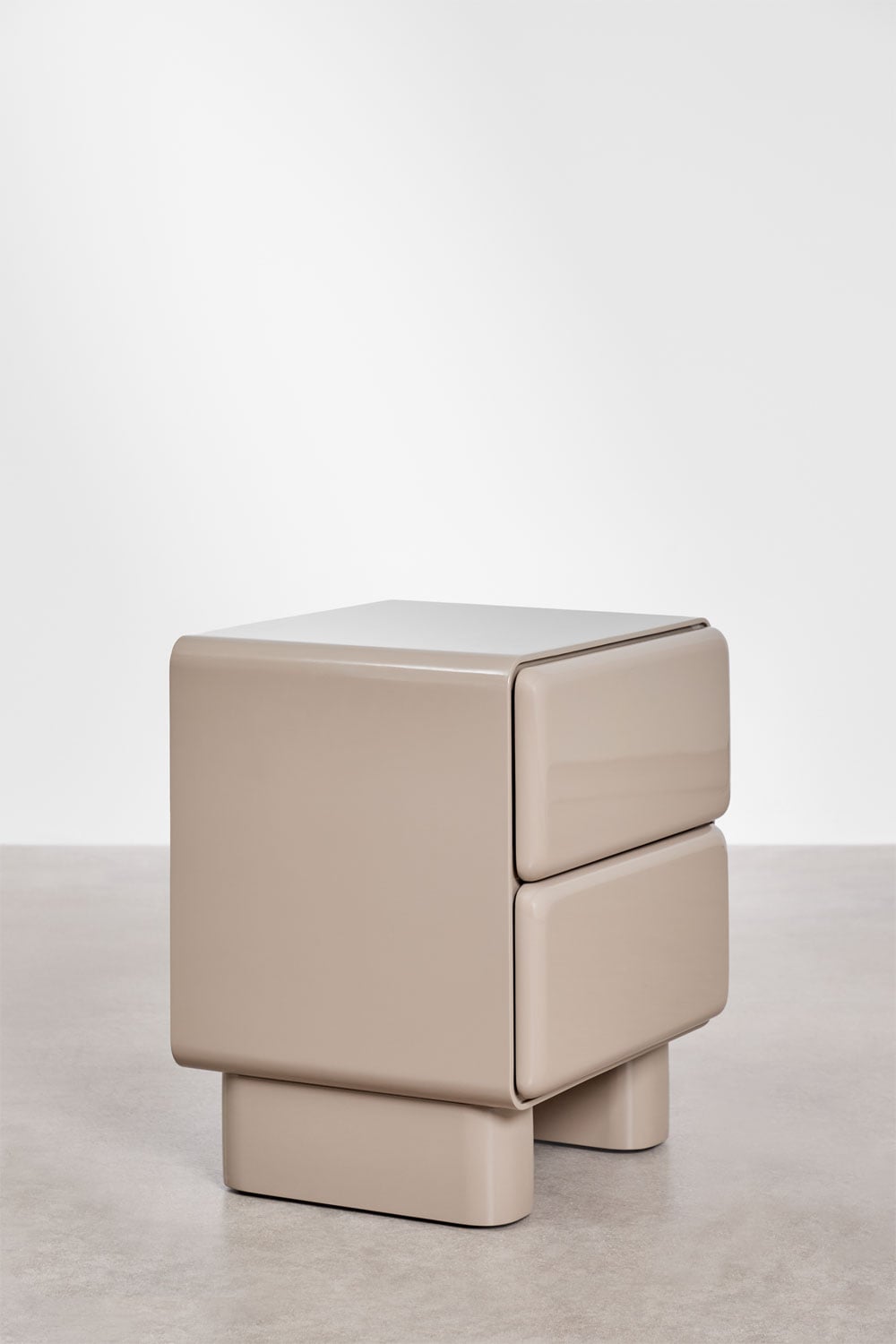 Comodino rettangolare con due cassetti in MDF Sheila, immagine della galleria 4