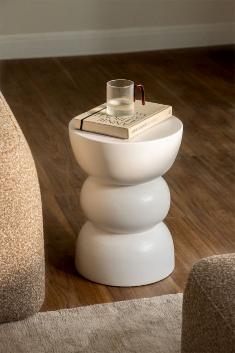 Tavolino laterale rotondo Ø35 cm in ceramica Tiyi