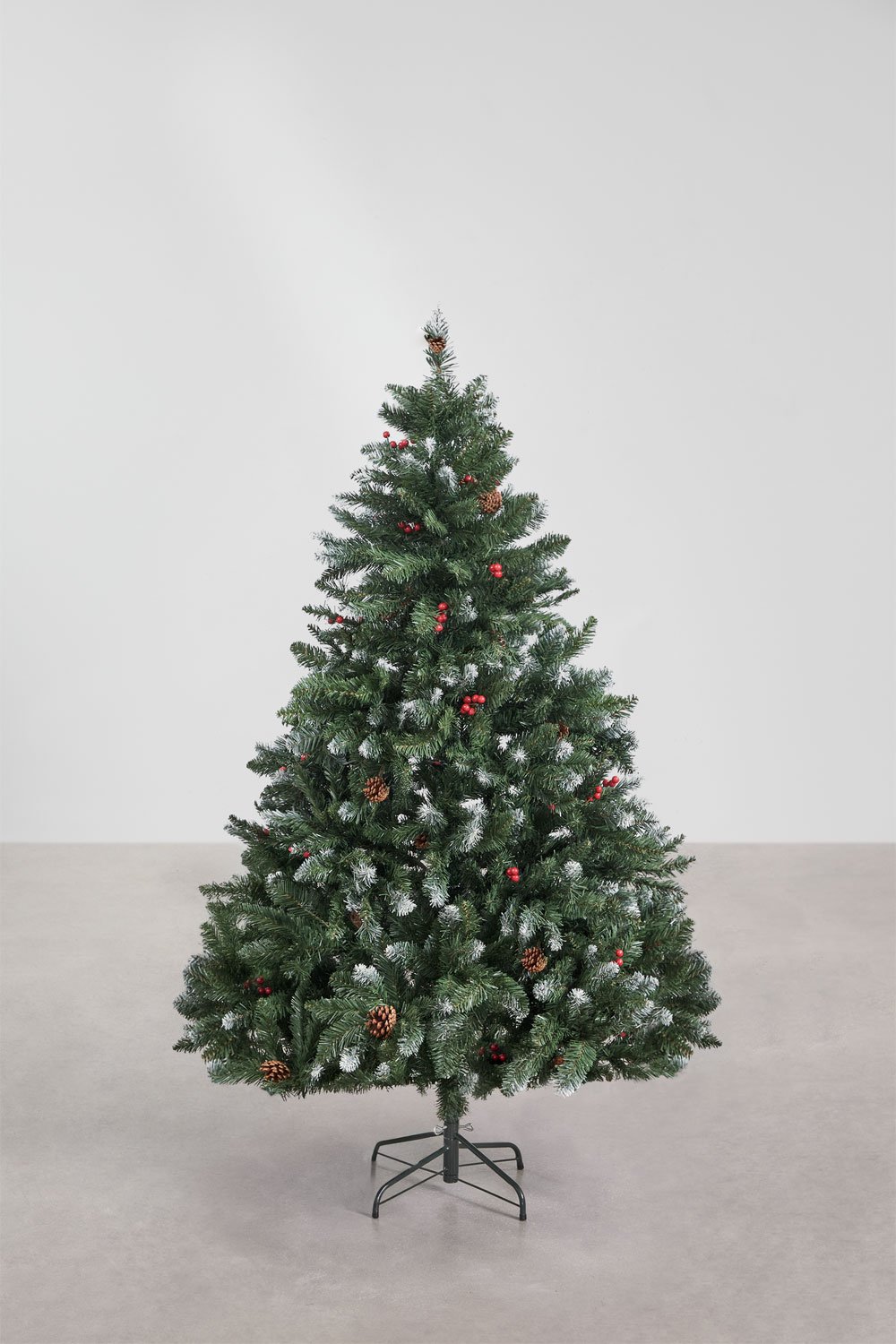 Albero di Natale con pigne decorative e bacche rosse Livigno, immagine della galleria 3