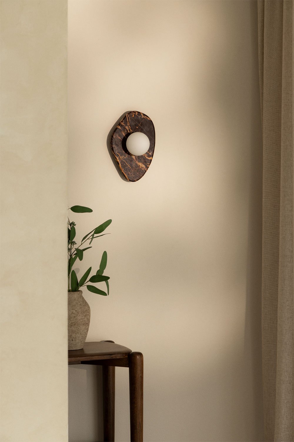 Applique da parete in marmo con sfera di cristallo Conklin, immagine della galleria 1