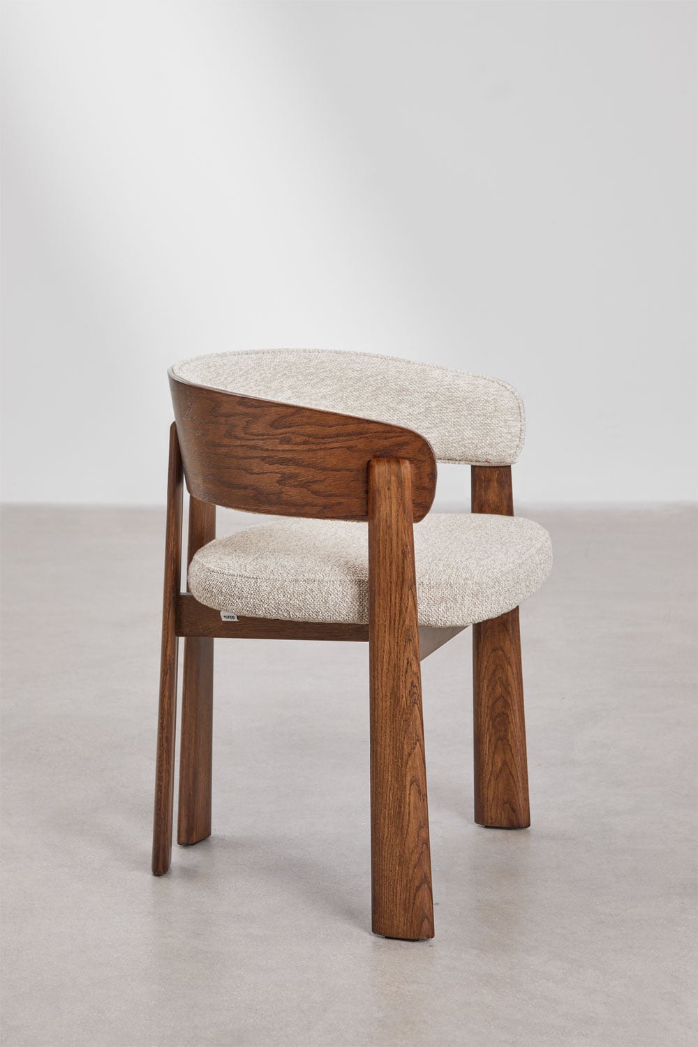 Set di 2 sedie da pranzo con braccioli, rivestite e in legno di quercia Olea, immagine della galleria 4