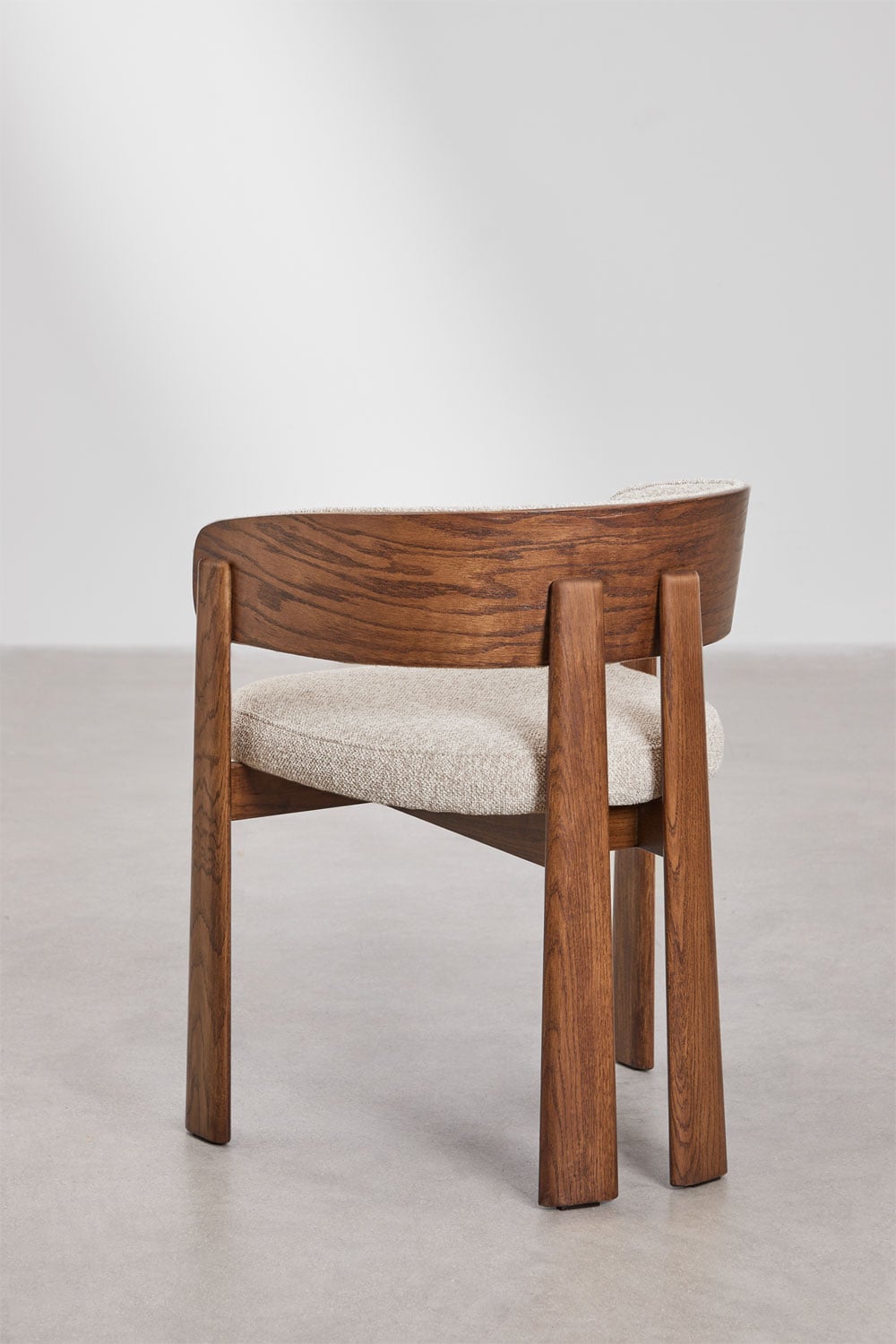 Set di 2 sedie da pranzo con braccioli, rivestite e in legno di quercia Olea, immagine della galleria 5