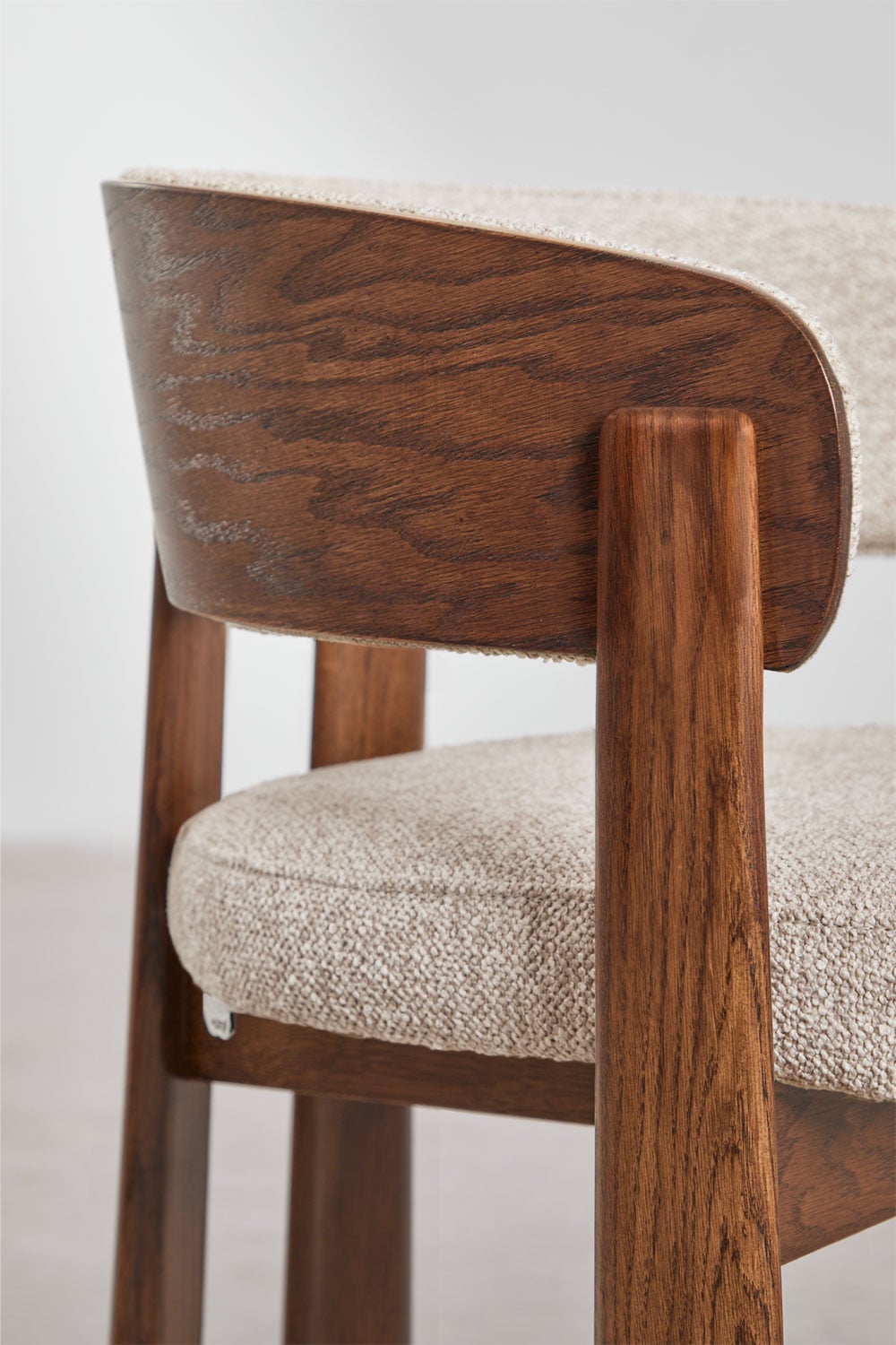 Set di 2 sedie da pranzo con braccioli, rivestite e in legno di quercia Olea, immagine della galleria 6