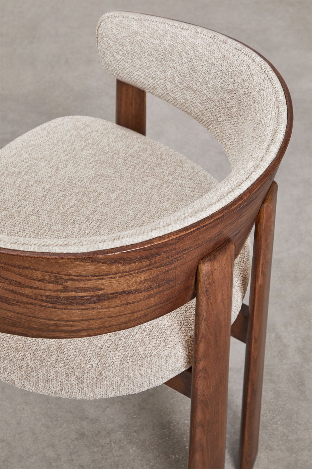 Set di 2 sedie da pranzo con braccioli, rivestite e in legno di quercia Olea, immagine della galleria 7