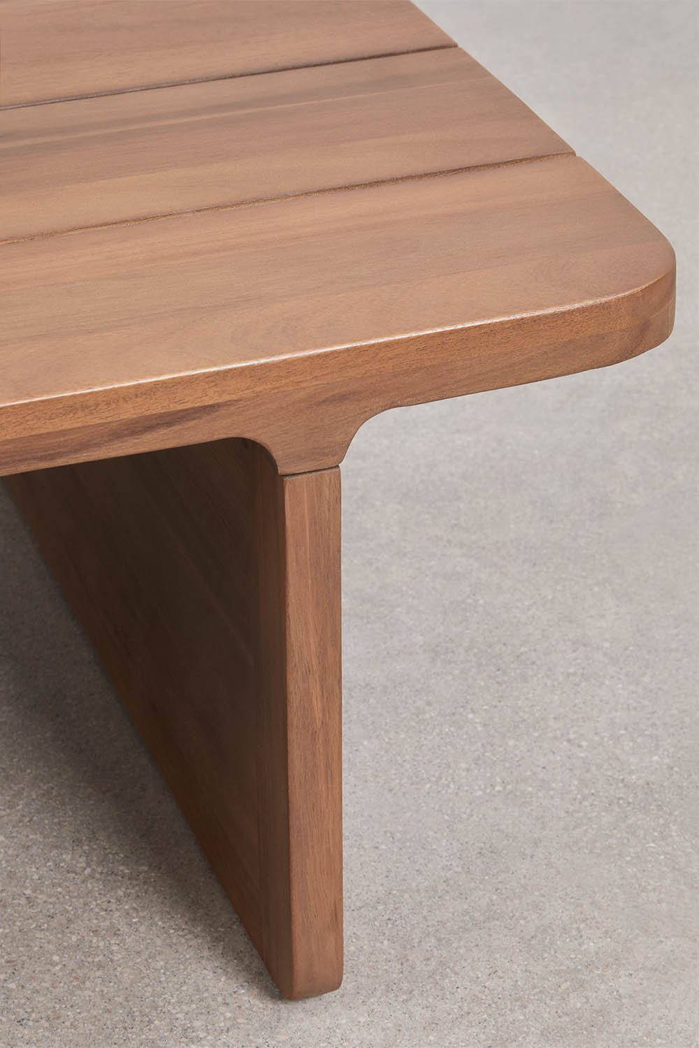 Tavolino da giardino rettangolare 140x65 cm in legno di acacia Noira, immagine della galleria 3