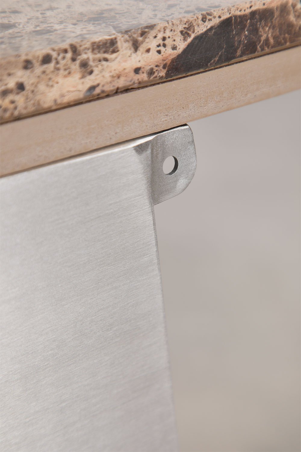 Consolle ingresso 120x40 cm in pietra naturale e acciaio inossidabile Moreila, immagine della galleria 10