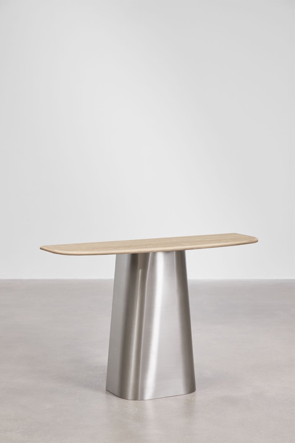 Consolle ingresso 120x40 cm in pietra naturale e acciaio inossidabile Moreila, immagine della galleria 3