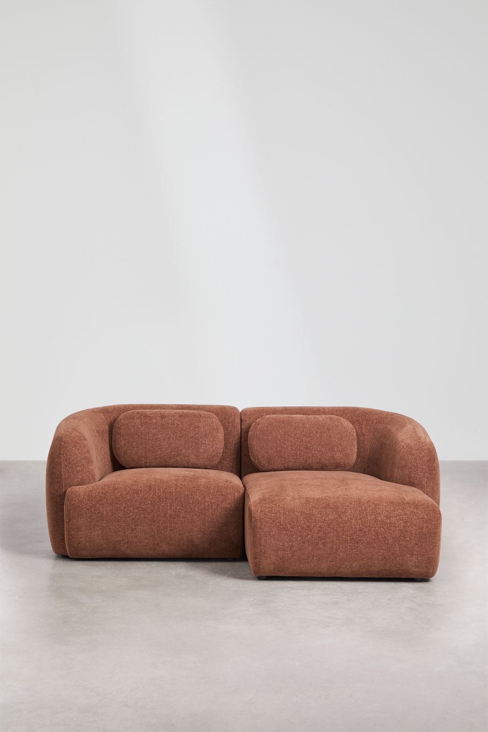 Divano modulare chaise longue destro a 2 pezzi in ciniglia Coquette, immagine della galleria 4