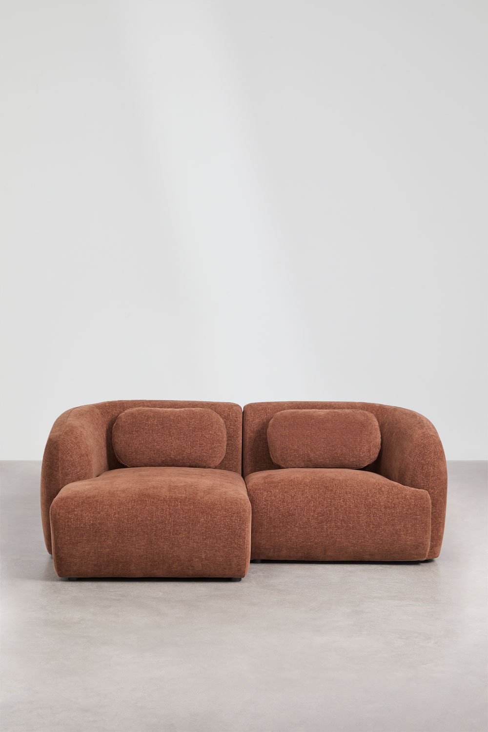 Divano modulare chaise longue sinistro in 2 pezzi in ciniglia Coquette, immagine della galleria 5