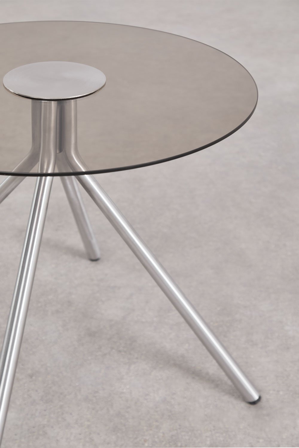 Set di 2 comodini in acciaio inossidabile e vetro temperato Itsoro, immagine della galleria 4
