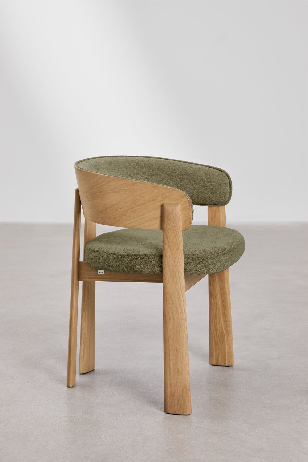 Sedia da pranzo in legno di rovere e rivestita Olea, immagine della galleria 3