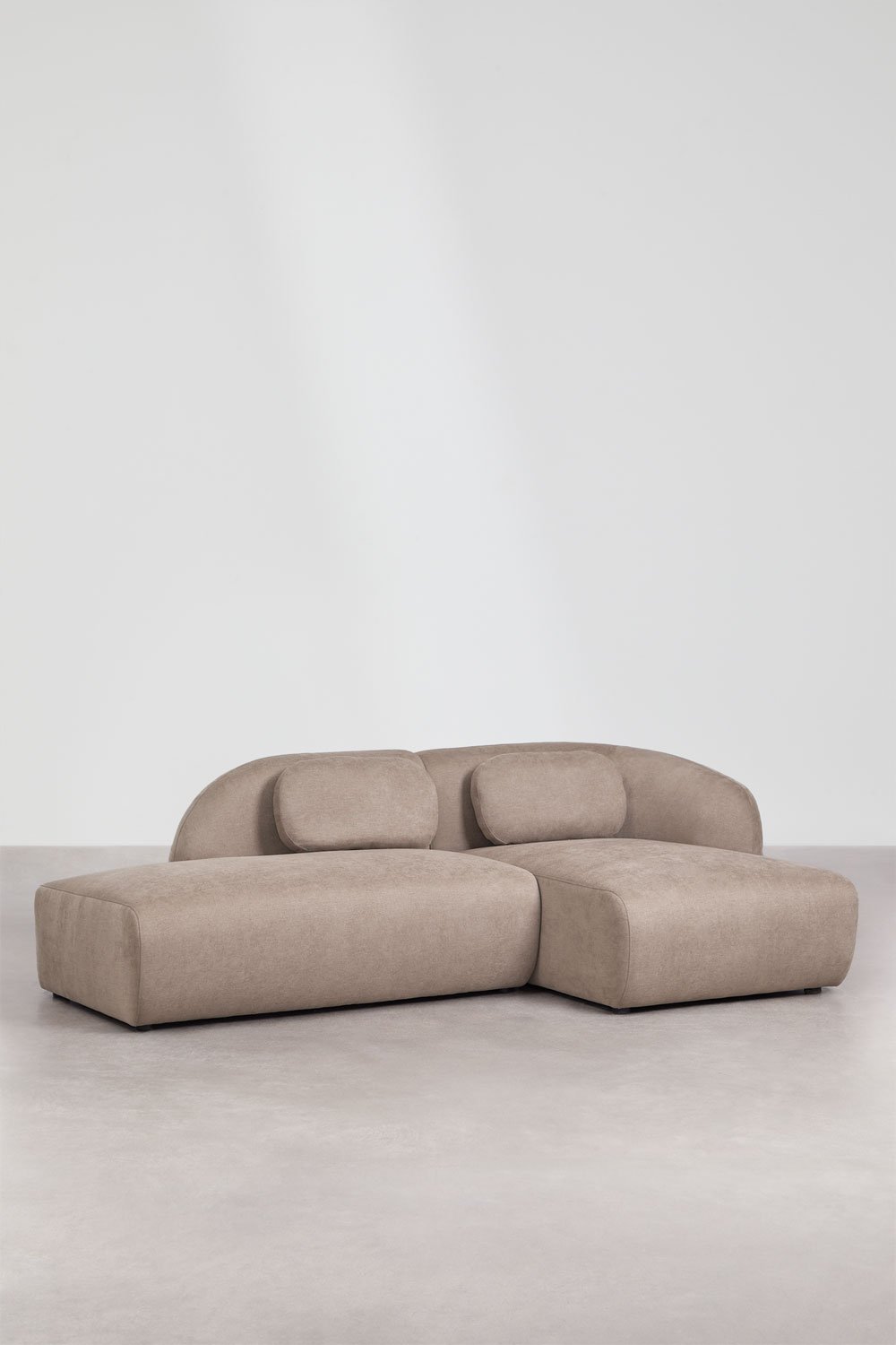 Divano modulare chaise longue destro a 2 pezzi con divano sinistro in ciniglia Coquette, immagine della galleria 3