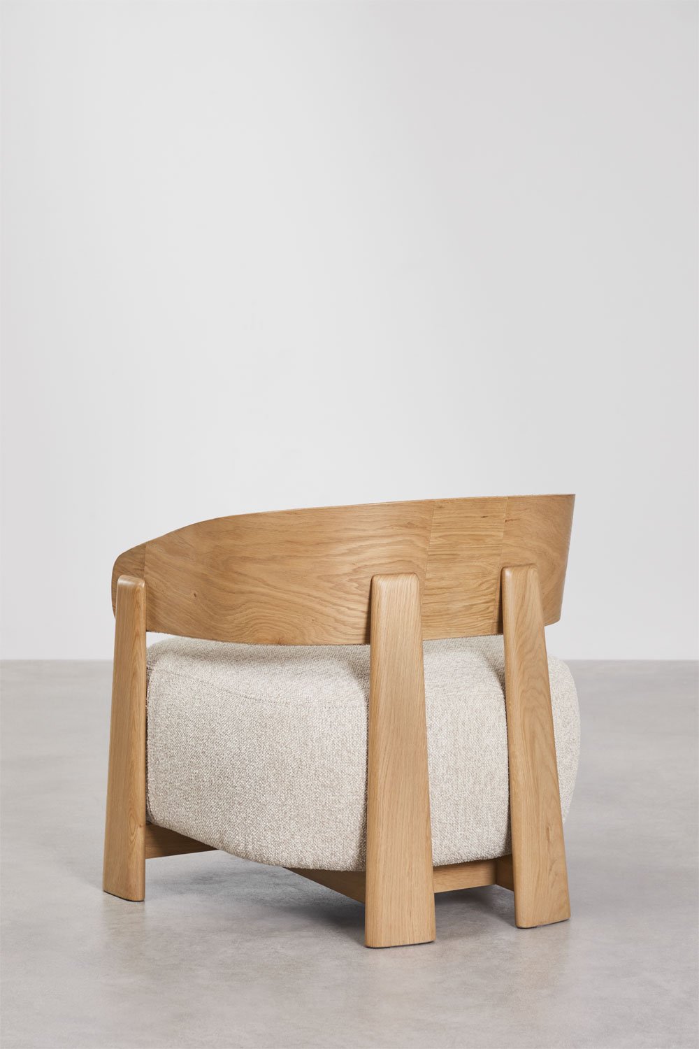 Poltrona in legno di rovere rivestita Olea, immagine della galleria 6