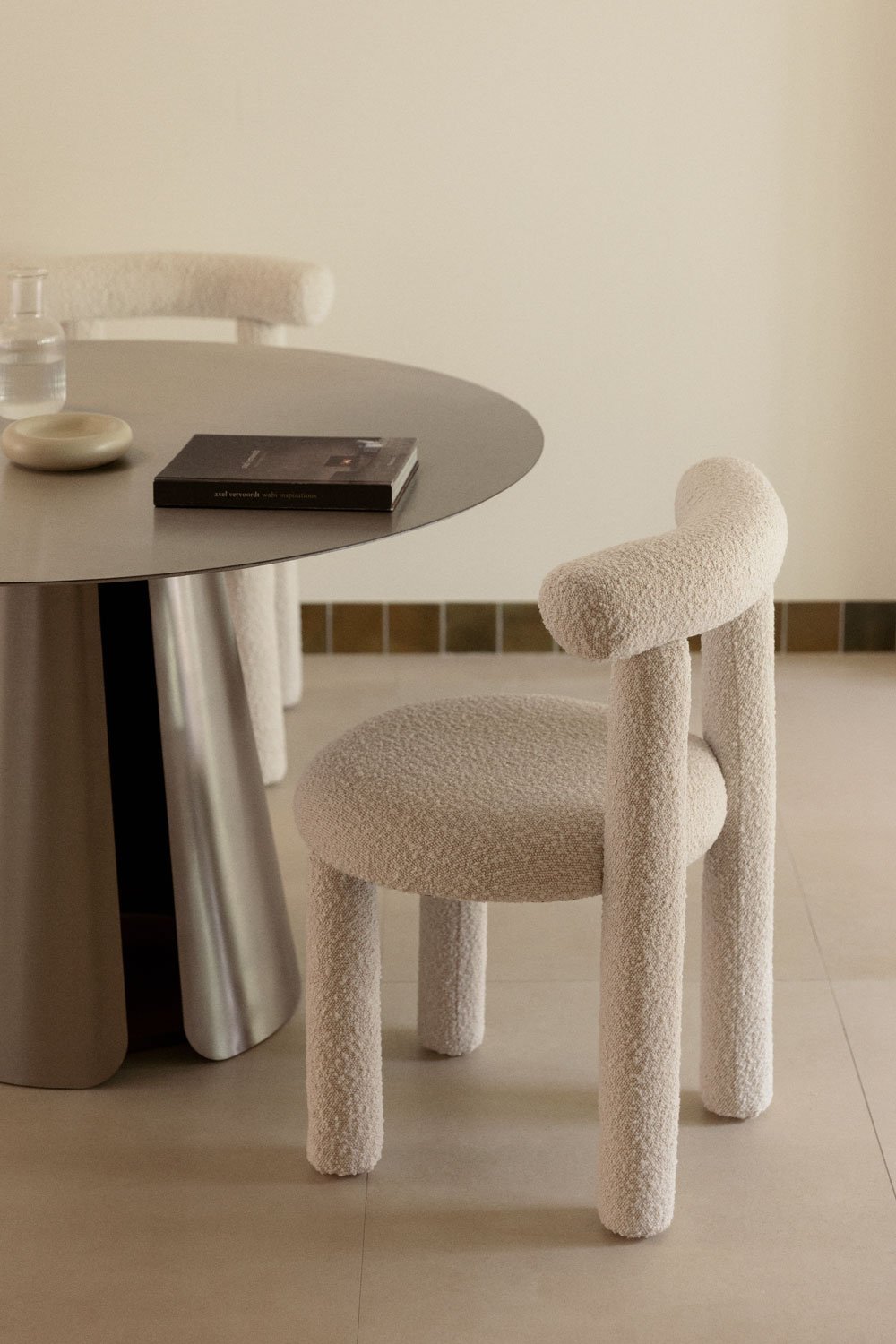 Set di 4 sedie da pranzo in tessuto bouclé Gia, immagine della galleria 1