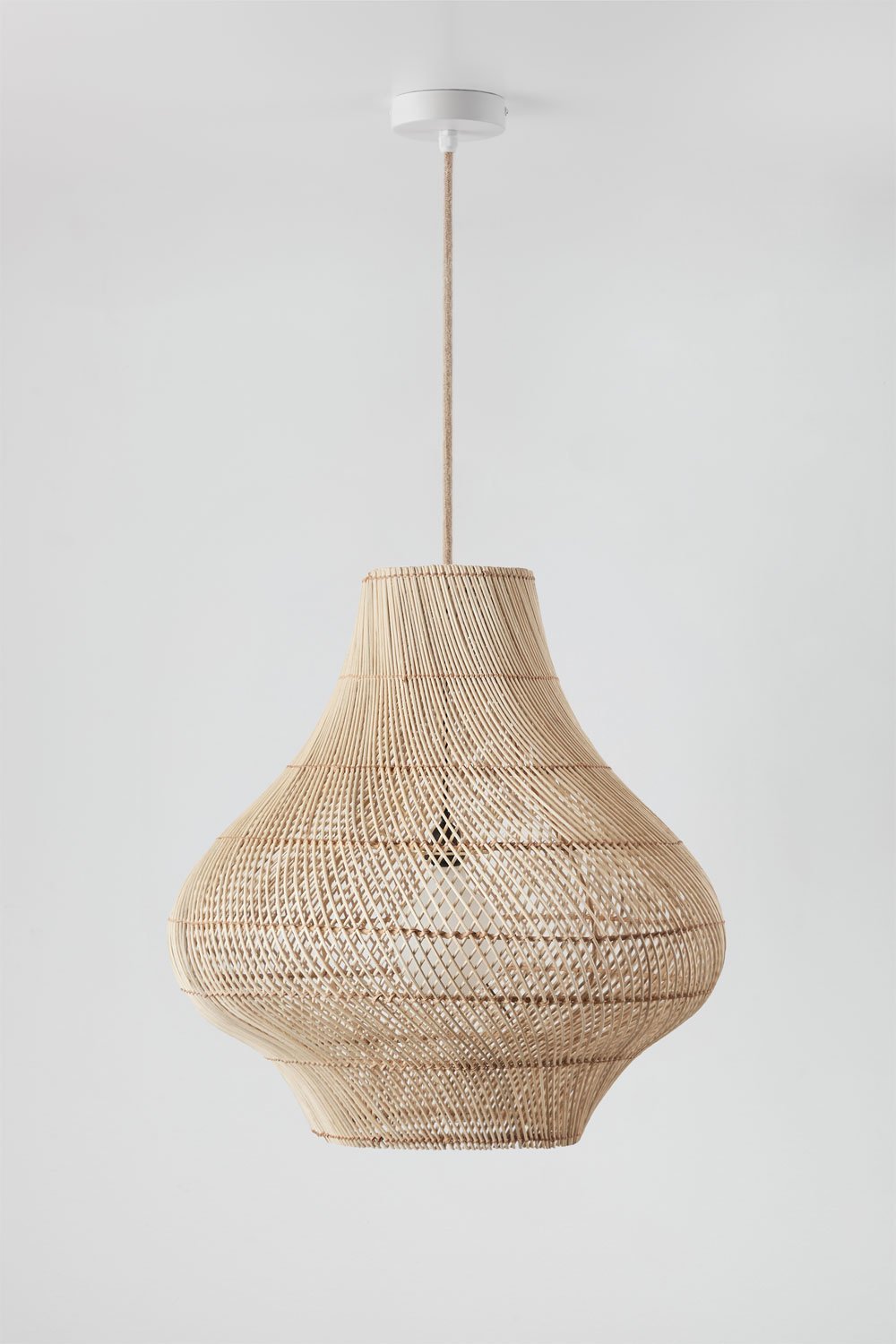 Lampada a sospensione da esterno in rattan Magali, immagine della galleria 1