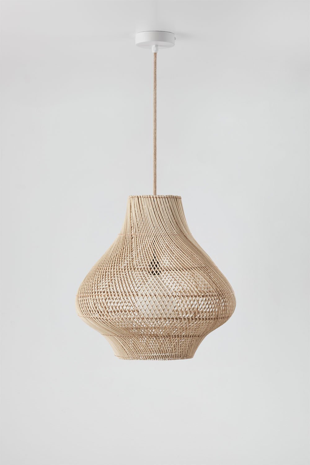 Lampada a sospensione da esterno in rattan Magali, immagine della galleria 1