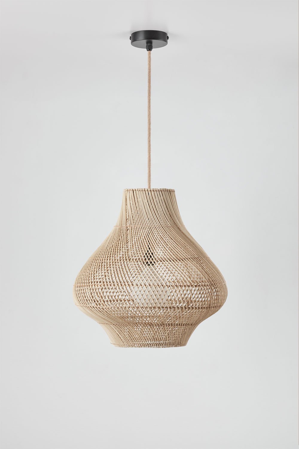 Lampada a sospensione da esterno in rattan Magali, immagine della galleria 1