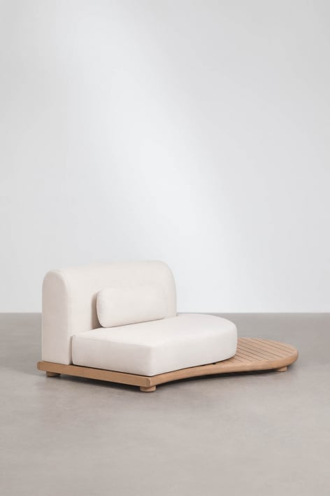 Modulo angolare destro per divano modulare da giardino in legno di acacia Gerard