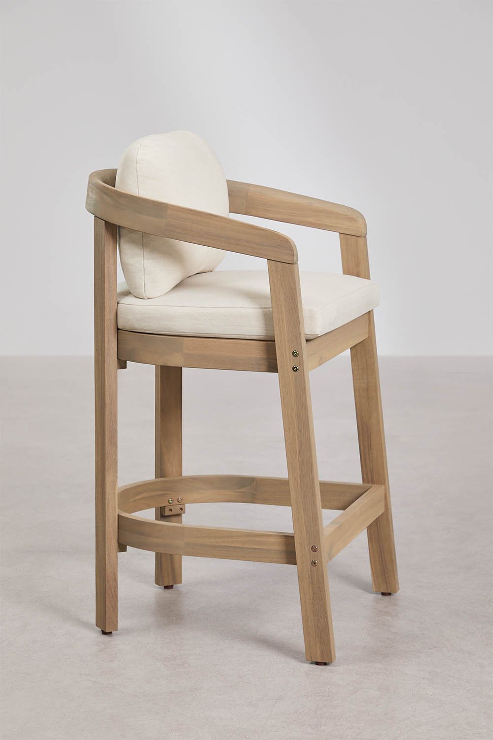 Set di 2 sgabelli alti da giardino in legno di acacia Uleno, immagine della galleria 4