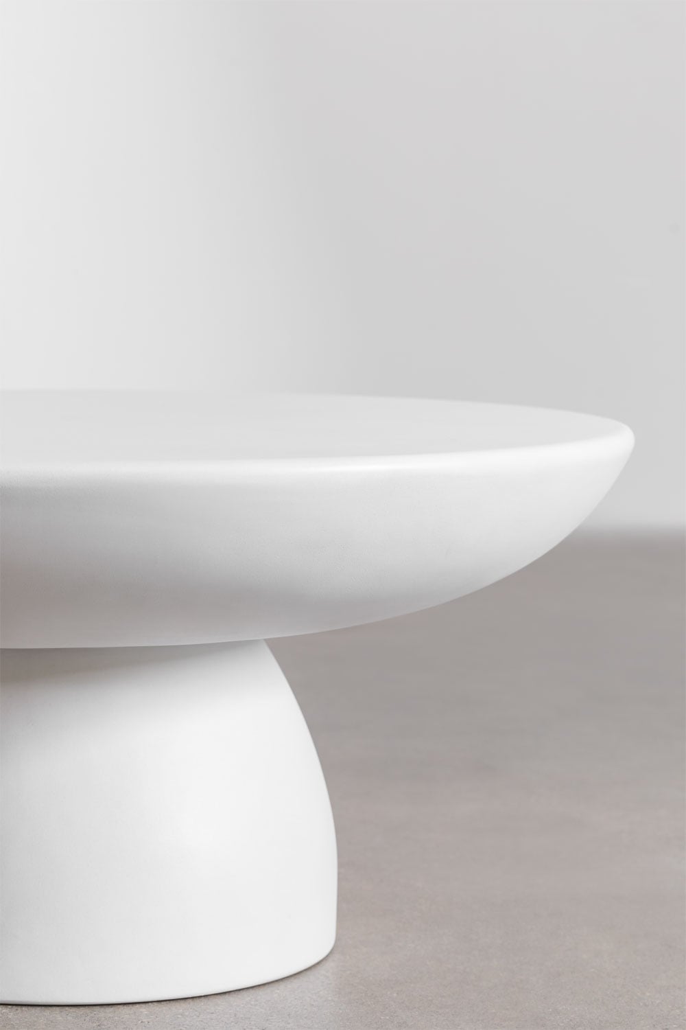 HOMPUS Unique Tavolino Rotondo In Cemento E MgO - Design A Petalo Per Esterno E Interno - Grigio Naturale