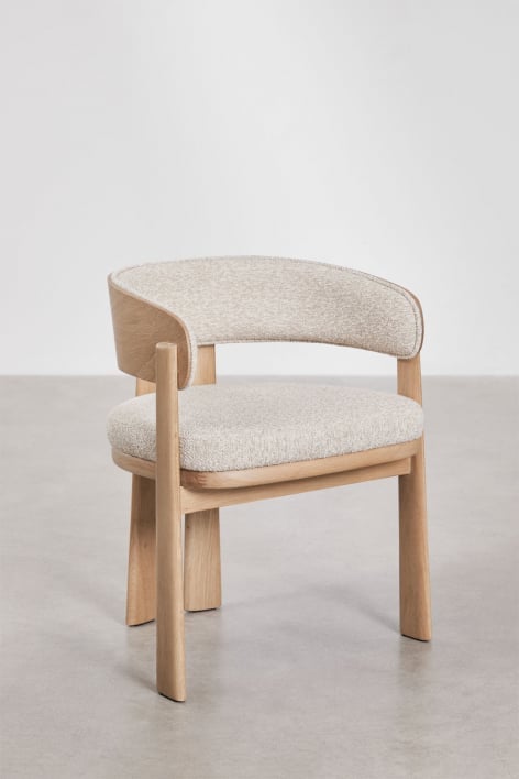 Set di 2 sedie da pranzo in legno di rovere e rivestite Olea Signature