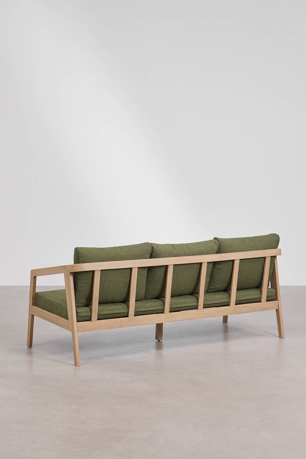 Set da giardino con divano, 2 poltrone e tavolino in legno di acacia Kaela, immagine della galleria 5