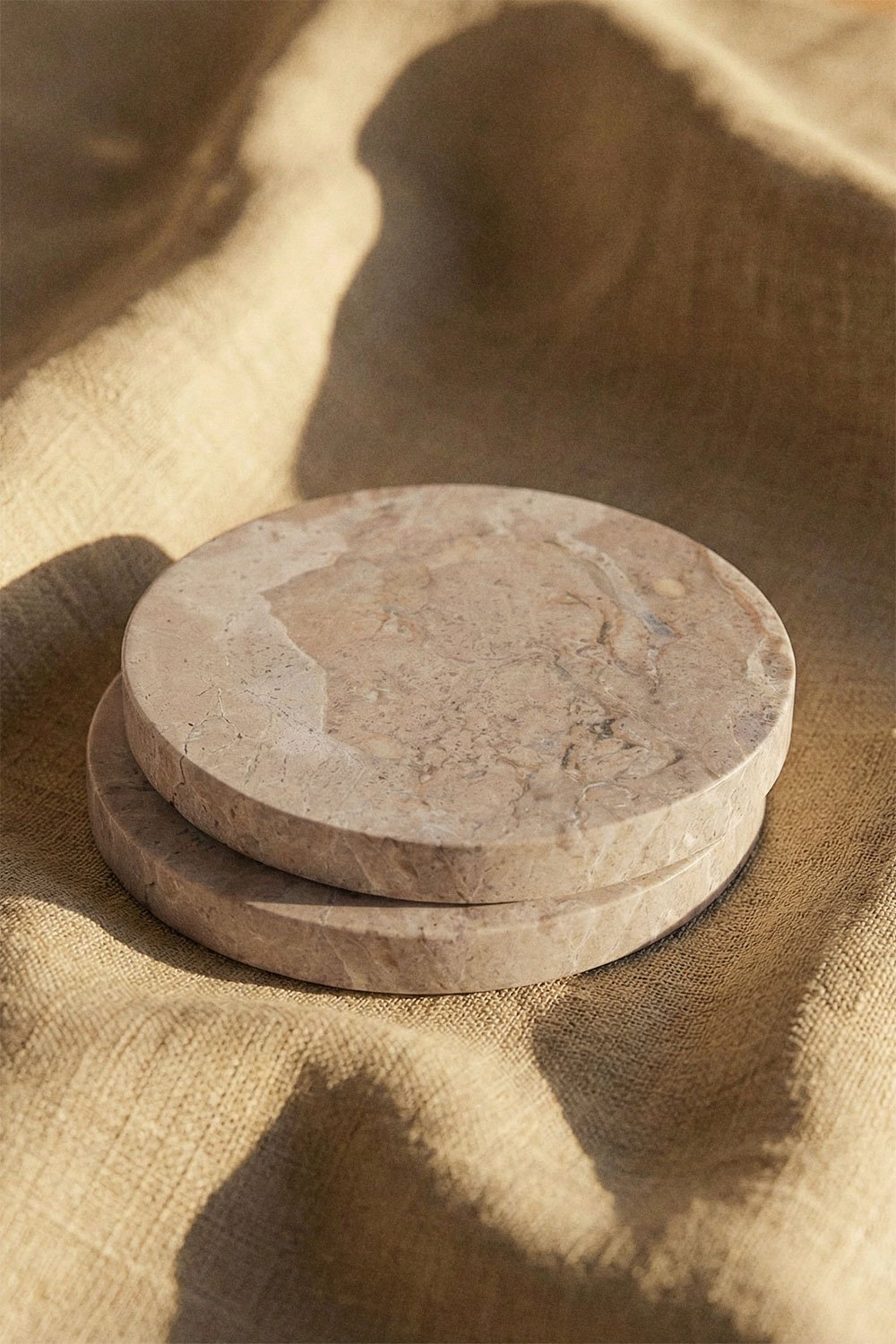 Set di 4 sottobicchieri rotondi Ø10 cm in marmo Valtris, immagine della galleria 2