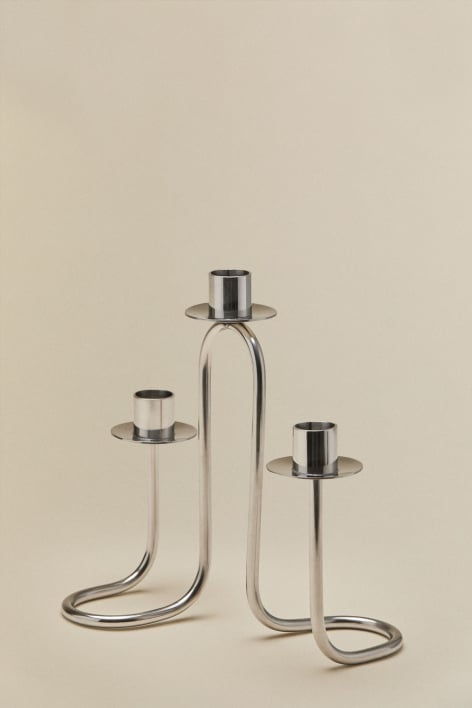 Candelabro a 3 braccia in acciaio inossidabile Tyva