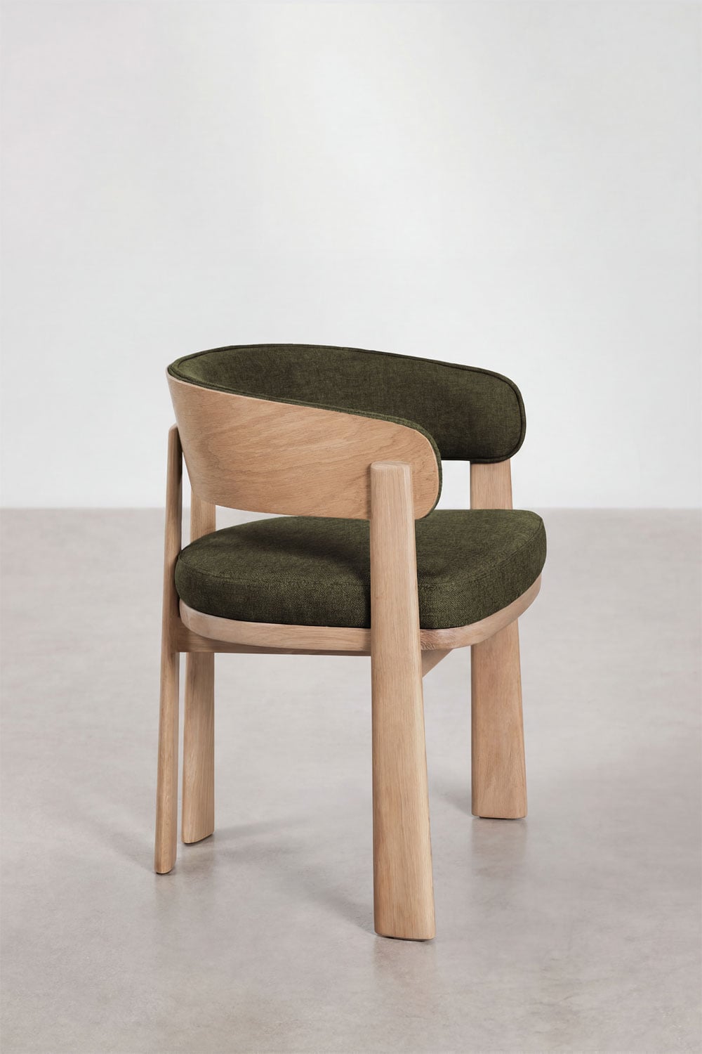 Set di 2 sedie da pranzo in legno di rovere e rivestite Olea Signature, immagine della galleria 4