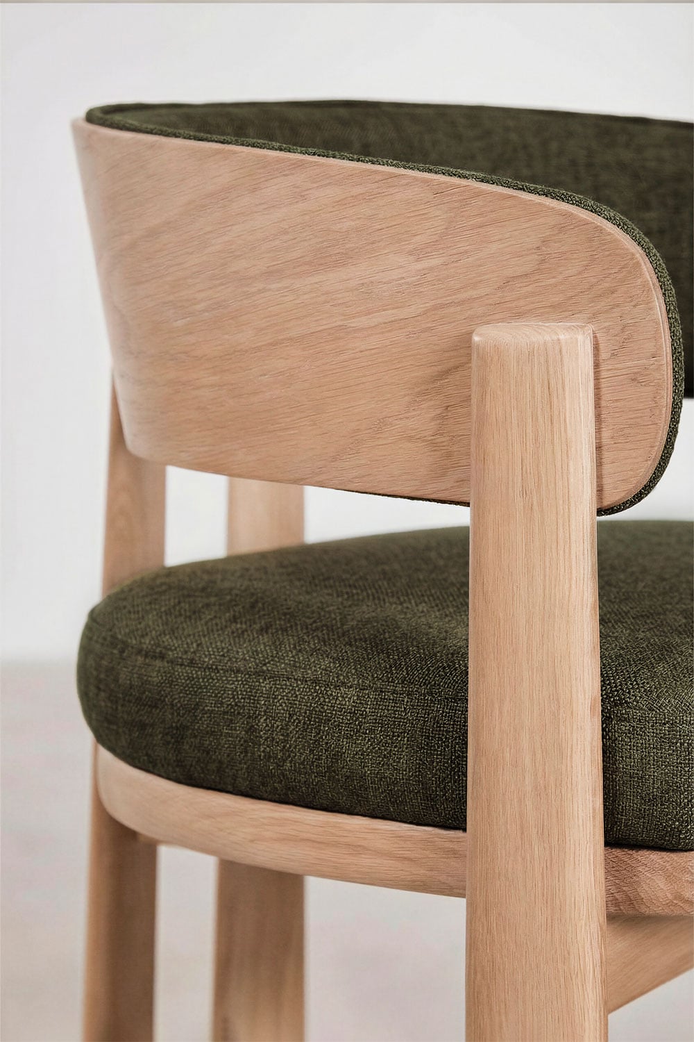 Set di 4 sedie da pranzo in legno di rovere e rivestite Olea Signature, immagine della galleria 6