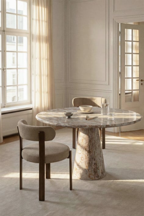Tavolo da pranzo rotondo Ø120 cm in marmo Alodia