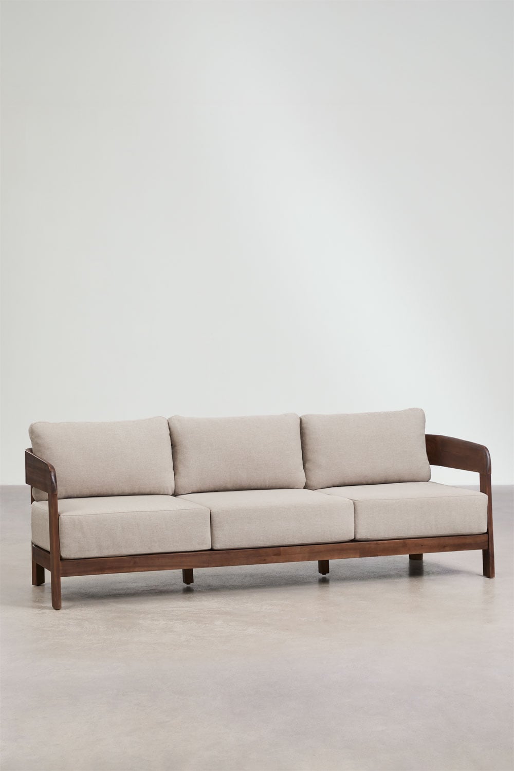 Set da giardino con divano 3 posti, 2 poltrone e tavolino in legno di acacia Uleno, immagine della galleria 4