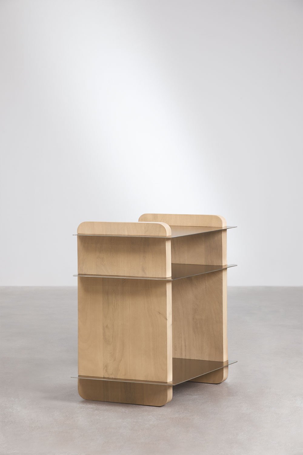 Tavolino rettangolare 55x40 cm in legno di mango e acciaio Tokyo, immagine della galleria 4