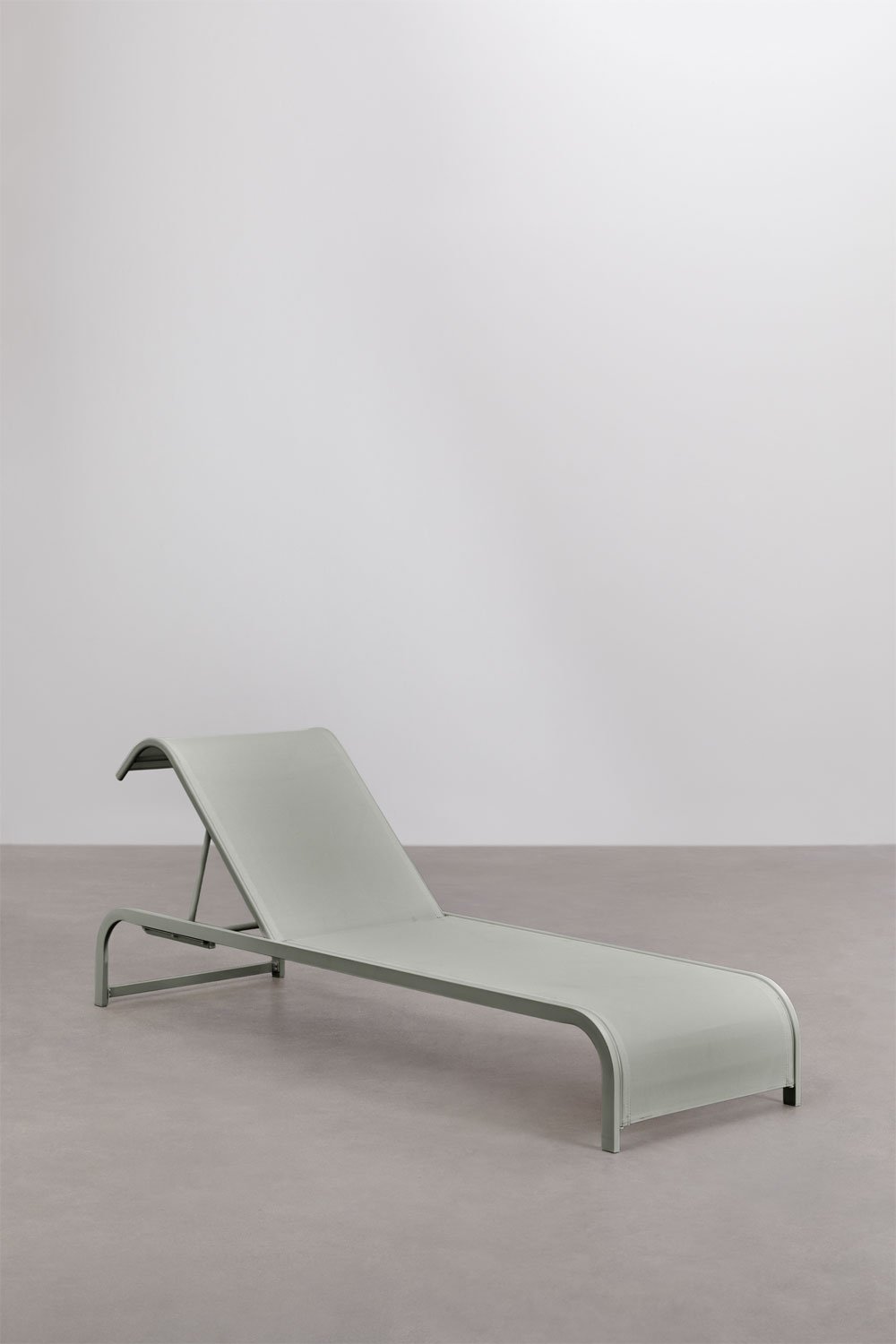 Set di 2 lettini reclinabili e tavolino laterale in acciaio Marietta, immagine della galleria 4