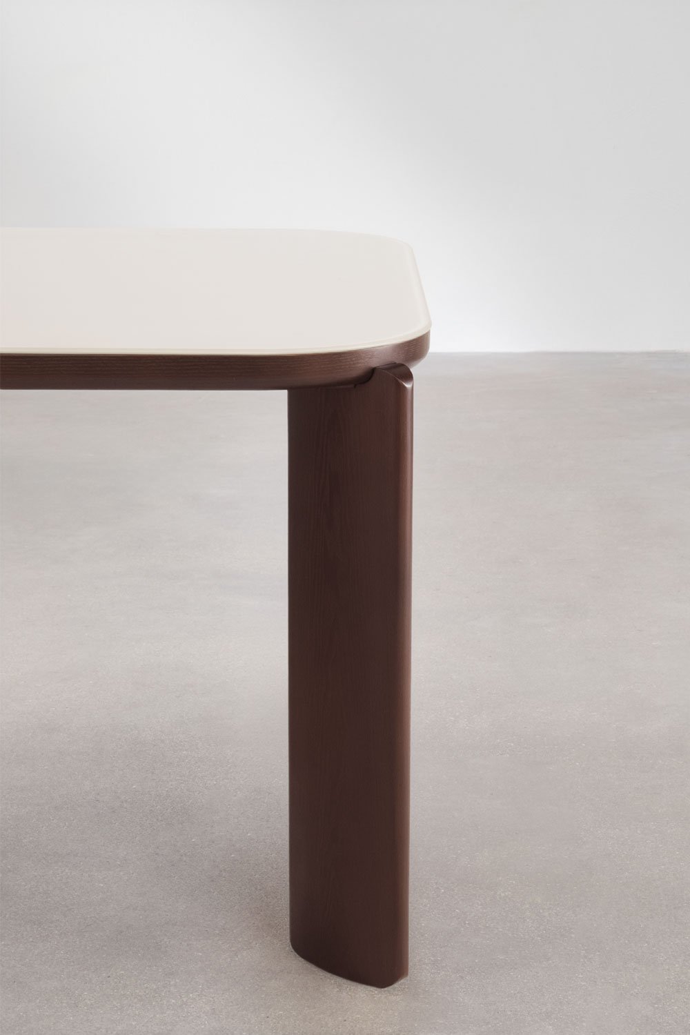 Rectangular dining table 200x100 cm in tempered glass and MDF Nilea, immagine della galleria 5