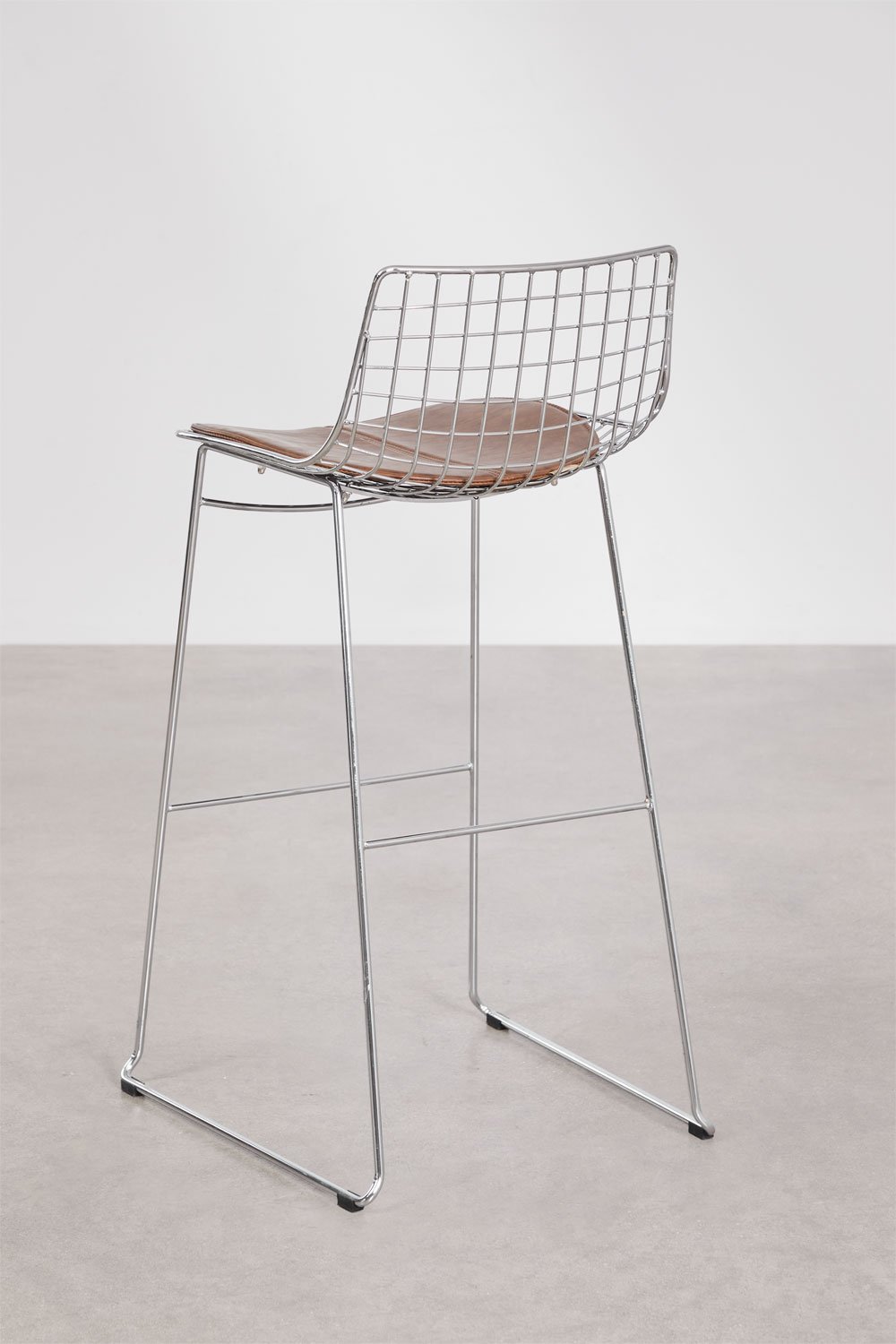 Sgabello alto con schienale in acciaio Renee, immagine della galleria 3