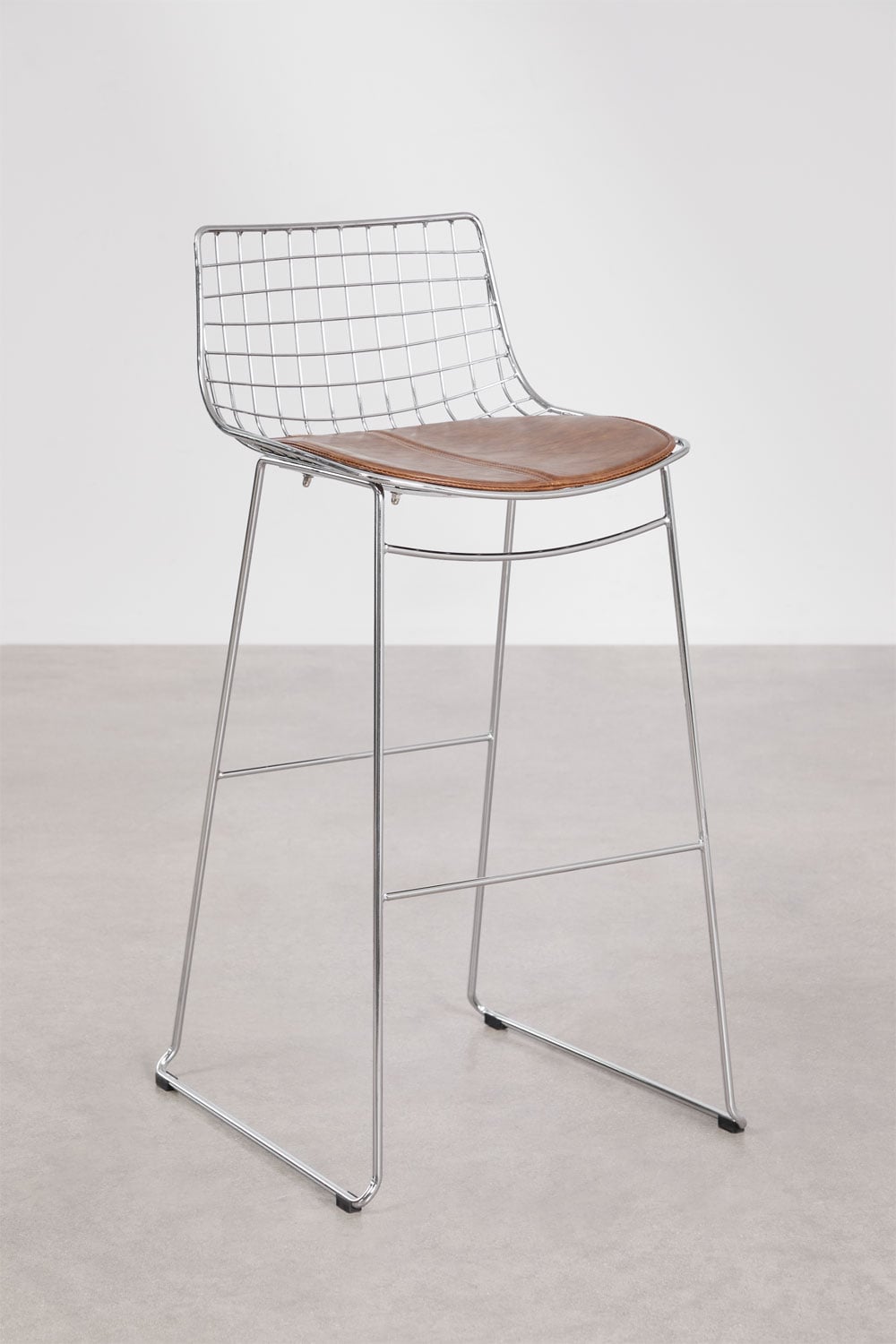 Set di 4 sgabelli alti con schienale in acciaio Renee, immagine della galleria 1