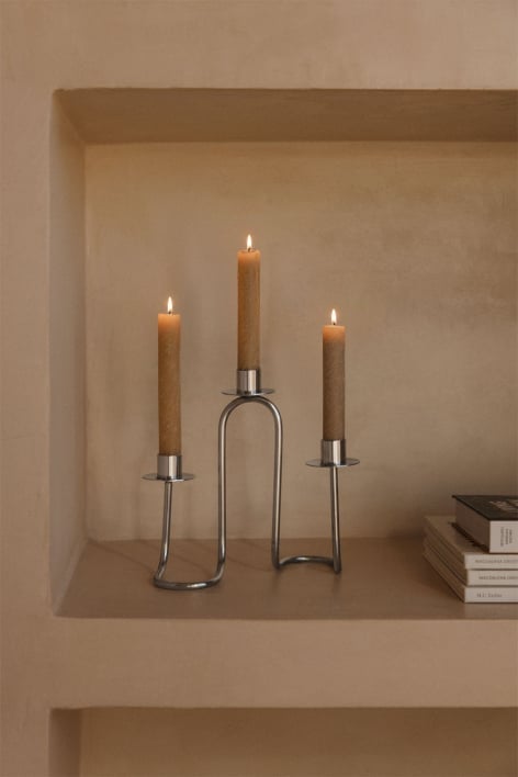 Candelabro a 3 braccia in acciaio inossidabile Tyva